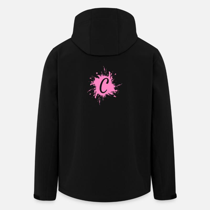Letter C - initial letter C - Men’s Recycled Softshell Jacket by Stanley/Stella - black