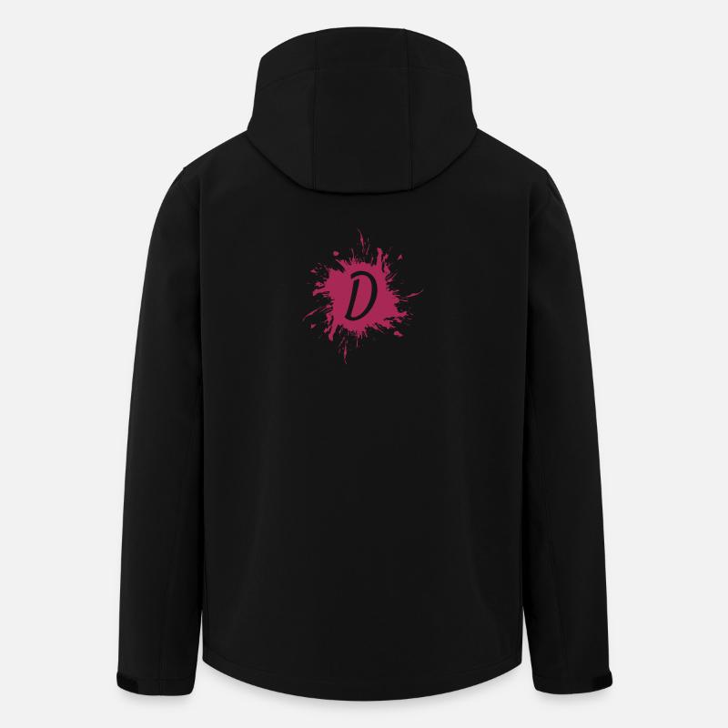 Lettre D - lettre initiale D - Veste softshell homme en polyester recyclé Stanley/Stella - noir