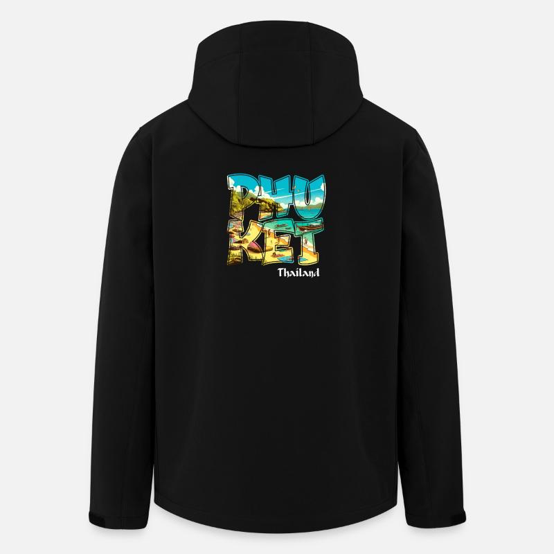 Phuket Thailand Strand Urlaub Design - Recycelte Männer Softshell-Jacke von Stanley/Stella - Schwarz