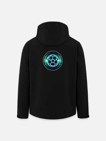 Futuristic Neon Football Logo - Men’s Recycled Softshell Jacket by Stanley/Stella - black