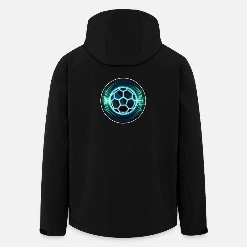 Futuristic Neon Football Logo - Men’s Recycled Softshell Jacket by Stanley/Stella - black