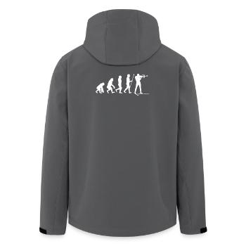 Schifahren Evolution Wintersport Schifahrer Schnee - Recycelte Männer Softshell-Jacke von Stanley/Stella - Anthrazit - Hinten - AI Model Male 185 light (185cm)