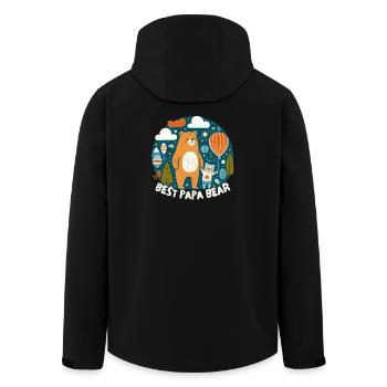 Fête des pères. Meilleur Papa Bear - Veste softshell homme en polyester recyclé Stanley/Stella - noir - Dos - AI Model Male 185 light (185cm)