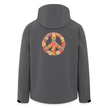 Fleure love and peace - Men’s Recycled Softshell Jacket by Stanley/Stella - anthracite - Back - AI Model Male 185 light (185cm)