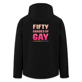 LGBTQ Pride Month -Shades of Gays - Men’s Recycled Softshell Jacket by Stanley/Stella - black - Back - AI Model Male 185 light (185cm)