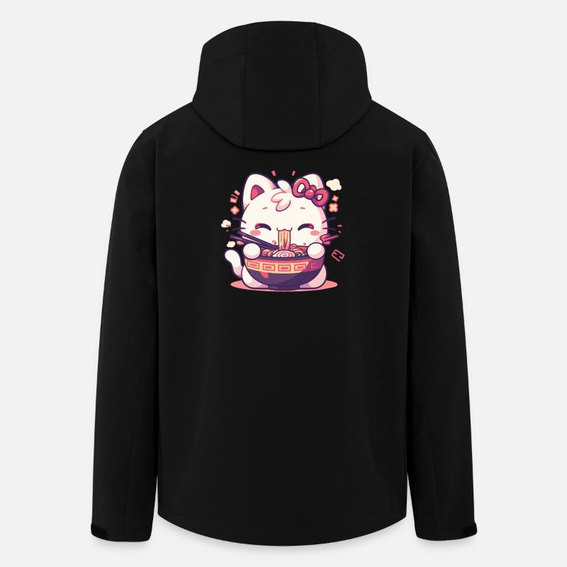 Katze isst Ramen - Recycelte Männer Softshell-Jacke von Stanley/Stella - Schwarz