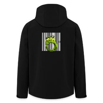 SPOT - STATUS - Men’s Recycled Softshell Jacket by Stanley/Stella - black - Back - AI Model Male 185 light (185cm)