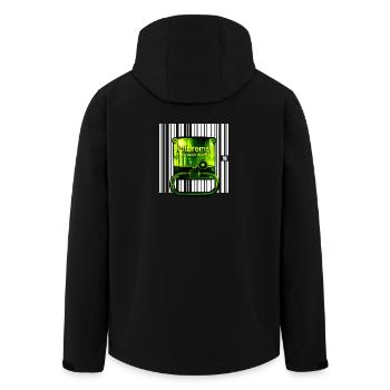 SPOT - STOP - Men’s Recycled Softshell Jacket by Stanley/Stella - black - Back - AI Model Male 185 light (185cm)