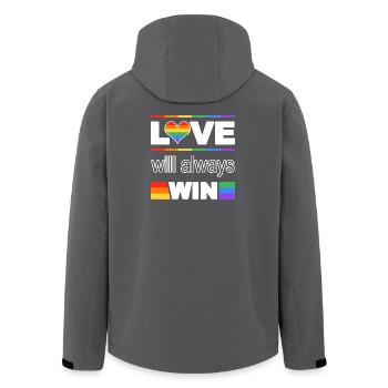 Liebe gewinnt Pride Herz - Recycelte Männer Softshell-Jacke von Stanley/Stella - Anthrazit - Hinten - AI Model Male 185 light (185cm)