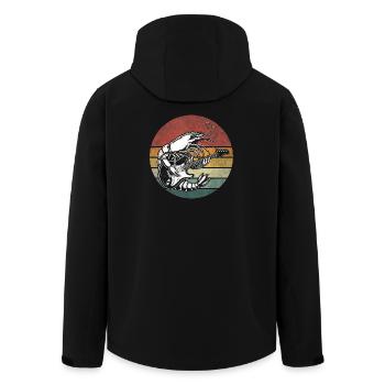 Crayfish Rock Sunset Guitar - Men’s Recycled Softshell Jacket by Stanley/Stella - black - Back - AI Model Male 185 light (185cm)