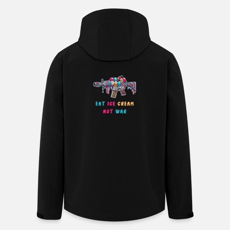 Eiscreme statt Krieg - Recycelte Männer Softshell-Jacke von Stanley/Stella - Schwarz