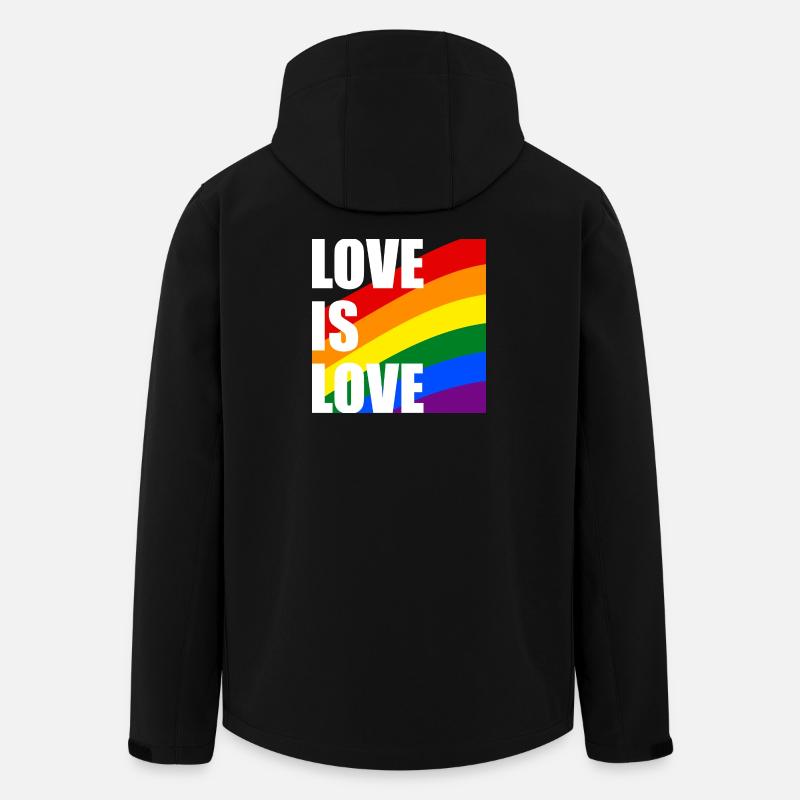 LoveIsLove Rainbow - Men’s Recycled Softshell Jacket by Stanley/Stella - black