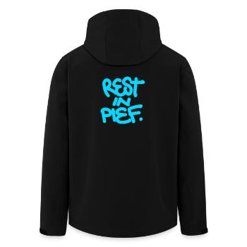 REST IN PIEF (R.I.P.) Cool - Recycelte Männer Softshell-Jacke von Stanley/Stella - Schwarz - Hinten - AI Model Male 185 light (185cm)