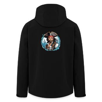 Pirate Corsair Illustration - Veste softshell homme en polyester recyclé Stanley/Stella - noir - Dos - AI Model Male 185 light (185cm)