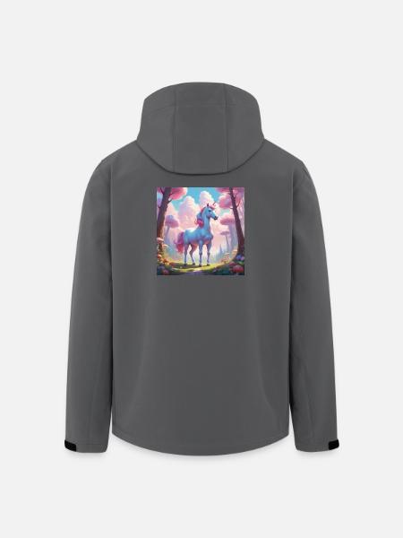 Einhorn im Zauberwald - Recycelte Männer Softshell-Jacke von Stanley/Stella - Schwarz