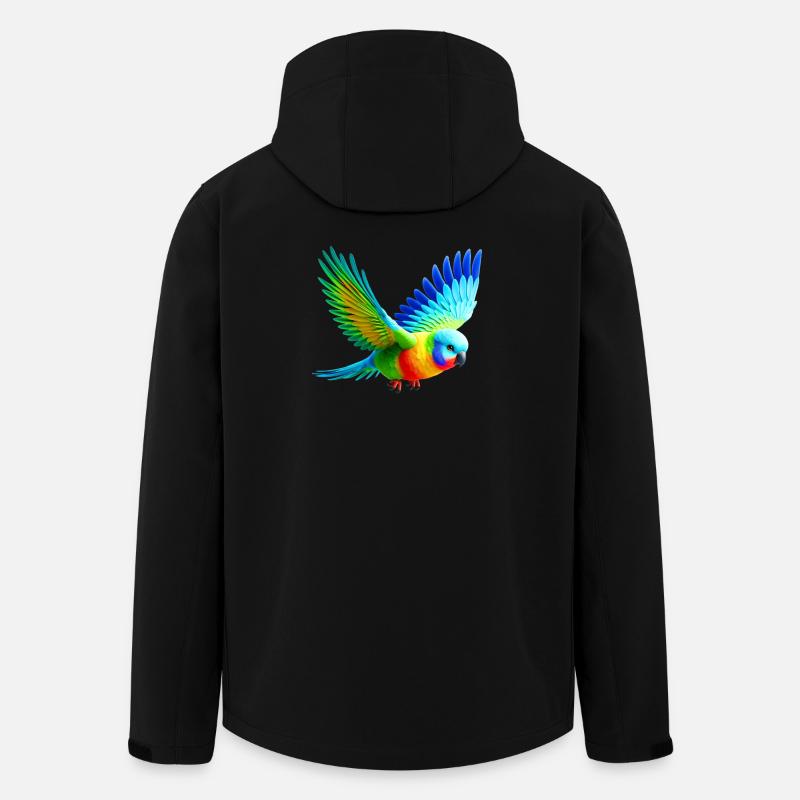 Rainbow Parakeet (03) - Men’s Recycled Softshell Jacket by Stanley/Stella - black