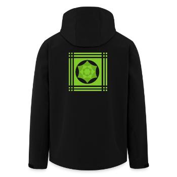 Geometric play of colours in green - Men’s Recycled Softshell Jacket by Stanley/Stella - black - Back - AI Model Male 185 light (185cm)