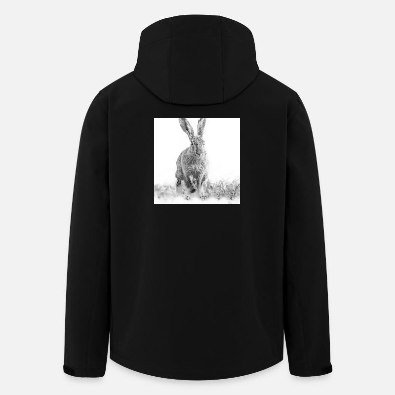 Lapin sautillant noir blanc - Veste softshell homme en polyester recyclé Stanley/Stella - noir
