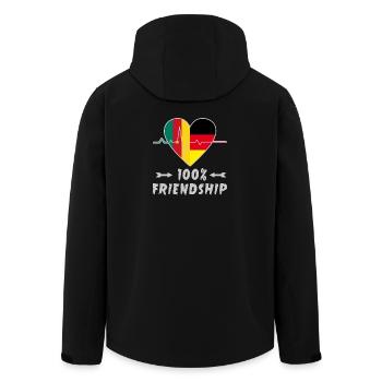 Kamerun und Deutschland 100% Freundschaft - Recycelte Männer Softshell-Jacke von Stanley/Stella - Schwarz - Hinten - AI Model Male 185 light (185cm)