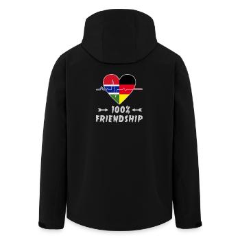 Gambia und Deutschland 100% Freundschaft - Recycelte Männer Softshell-Jacke von Stanley/Stella - Schwarz - Hinten - AI Model Male 185 light (185cm)