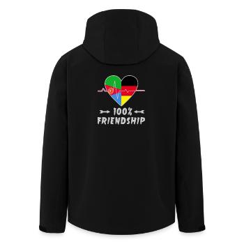 Eritrea und Deutschland 100% Freundschaft - Recycelte Männer Softshell-Jacke von Stanley/Stella - Schwarz - Hinten - AI Model Male 185 light (185cm)