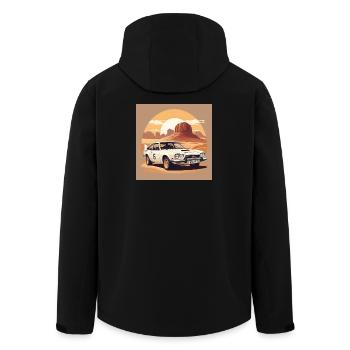 Voiture de Rally dans le Désert - Veste softshell homme en polyester recyclé Stanley/Stella - noir - Dos - AI Model Male 185 light (185cm)