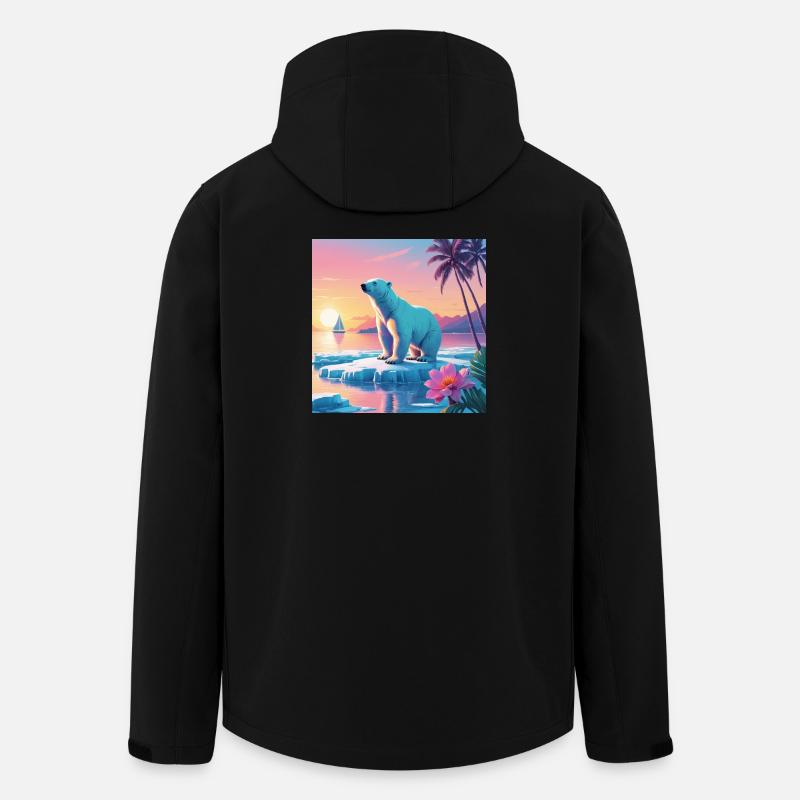 Ours polaire en vacances - Veste softshell homme en polyester recyclé Stanley/Stella - noir