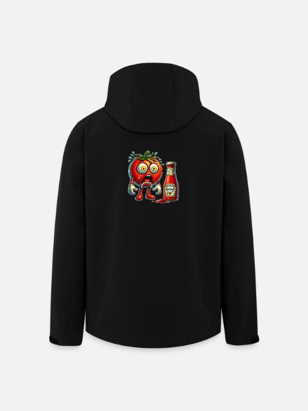 Funny tomato and ketchup design - Men’s Recycled Softshell Jacket by Stanley/Stella - black