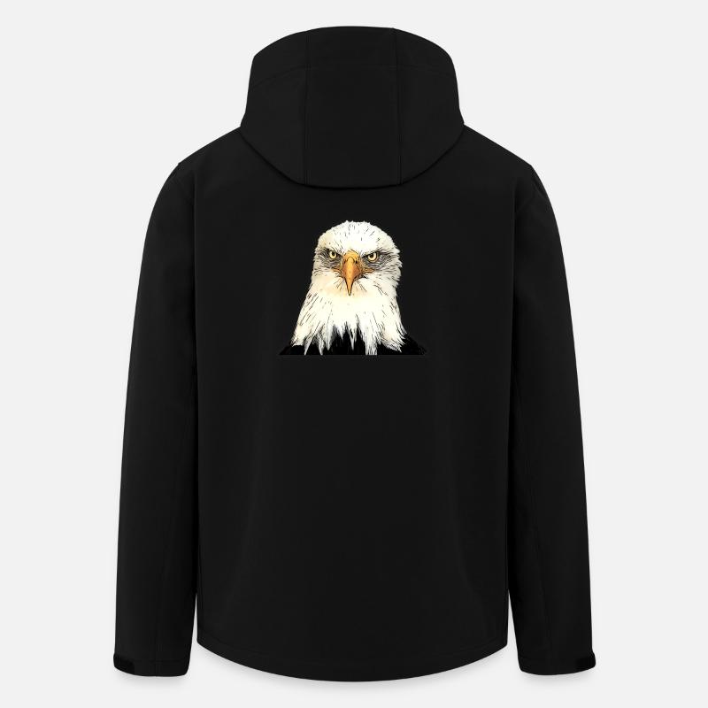 Eagle head illustration with intense look - Men’s Recycled Softshell Jacket by Stanley/Stella - black