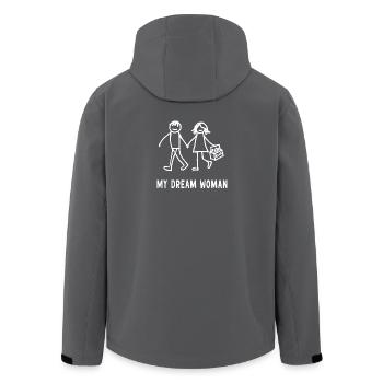 Meine Traumfrau Bier Design - Recycelte Männer Softshell-Jacke von Stanley/Stella - Anthrazit - Hinten - AI Model Male 185 light (185cm)