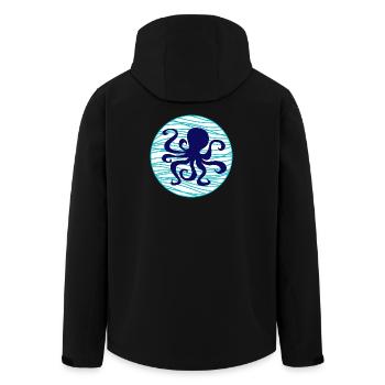 Poulpe Eau Calmar Vagues Lac Mer Maritime - Veste softshell homme en polyester recyclé Stanley/Stella - noir - Dos - AI Model Male 185 light (185cm)