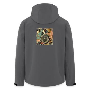 Tuning Hot Rod Rockabilly Design - Men’s Recycled Softshell Jacket by Stanley/Stella - anthracite - Back - AI Model Male 185 light (185cm)