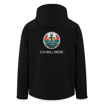 ICH WILL MEER - Recycelte Männer Softshell-Jacke von Stanley/Stella - Schwarz - Hinten - AI Model Male 185 light (185cm)