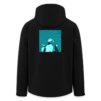 Puffin Gang - Men’s Recycled Softshell Jacket by Stanley/Stella - black - Back - AI Model Male 185 light (185cm)