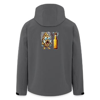 Funny beer hops design - Men’s Recycled Softshell Jacket by Stanley/Stella - anthracite - Back - AI Model Male 185 light (185cm)