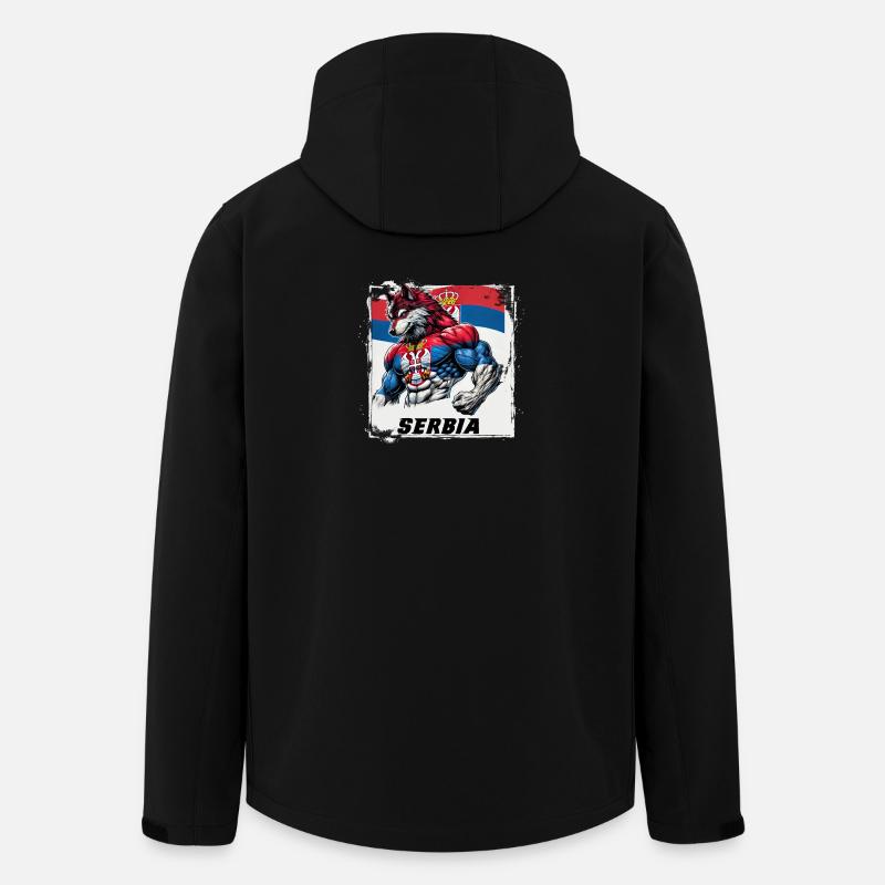 Serbien Wolf Flaggen Design - Recycelte Männer Softshell-Jacke von Stanley/Stella - Schwarz