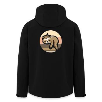 retro Faultier comic Symbol Sonnenuntergang Logo - Recycelte Männer Softshell-Jacke von Stanley/Stella - Schwarz - Hinten - AI Model Male 185 light (185cm)