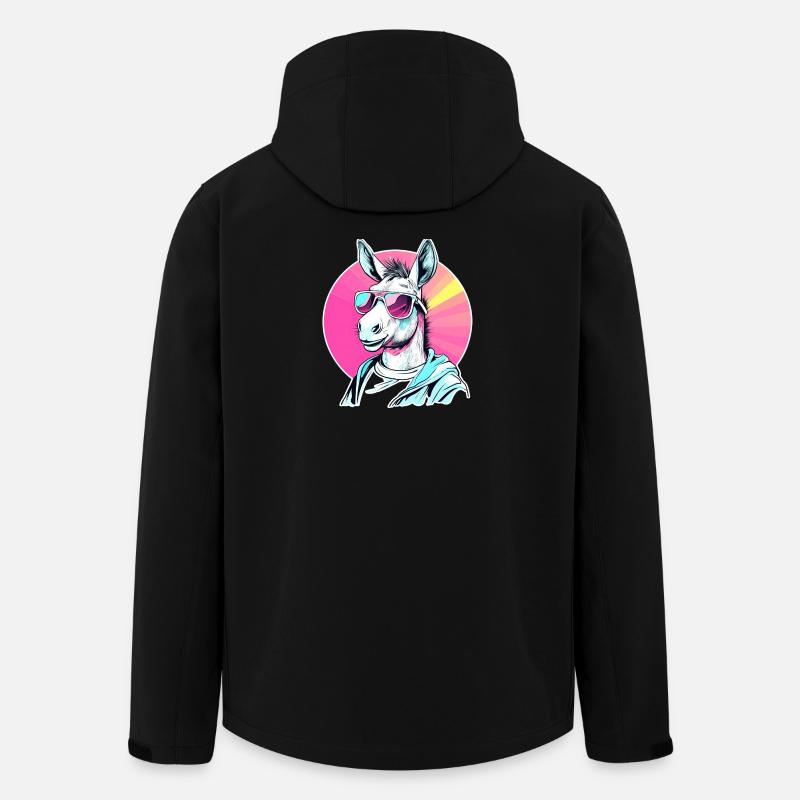 Pop Art Esel mit Sonnenbrille Hoodie - Recycelte Männer Softshell-Jacke von Stanley/Stella - Schwarz