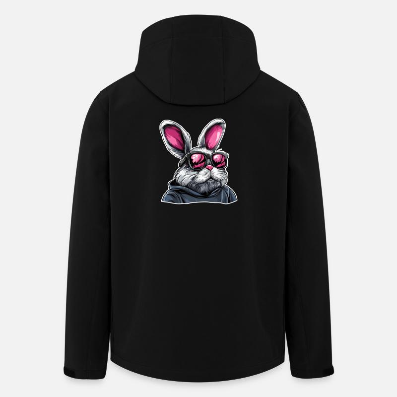 Neon Sunglasses Hase im Hoodie - Recycelte Männer Softshell-Jacke von Stanley/Stella - Schwarz