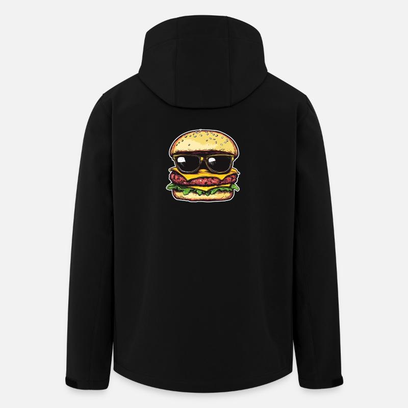 Burger with Sunglasses – Pop Art - Men’s Recycled Softshell Jacket by Stanley/Stella - black