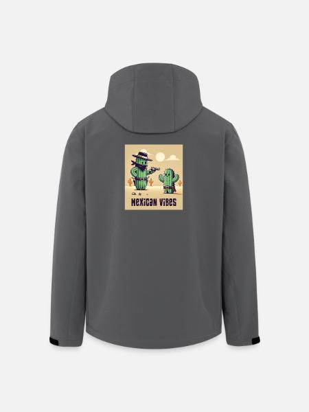 Mexiko Kaktus Design - Recycelte Männer Softshell-Jacke von Stanley/Stella - Schwarz