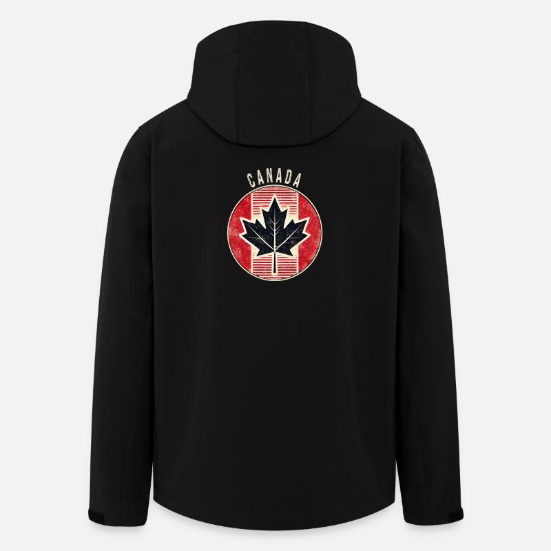 Kanada Ahornblatt Design - Recycelte Männer Softshell-Jacke von Stanley/Stella - Schwarz