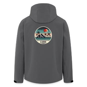 Le Caire, Égypte, Pyramides, Désert - Veste softshell homme en polyester recyclé Stanley/Stella - charbon - Dos - AI Model Male 185 light (185cm)
