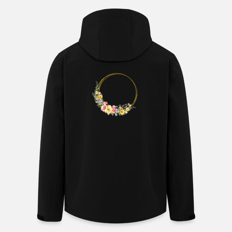 Bunter, Blumen-Kranz, personalisierbar - Recycelte Männer Softshell-Jacke von Stanley/Stella - Schwarz