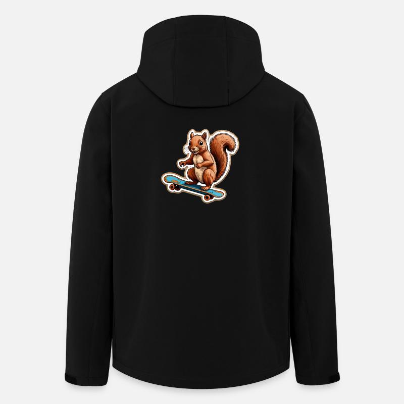 Eichhörnchen auf Skateboard - Recycelte Männer Softshell-Jacke von Stanley/Stella - Schwarz