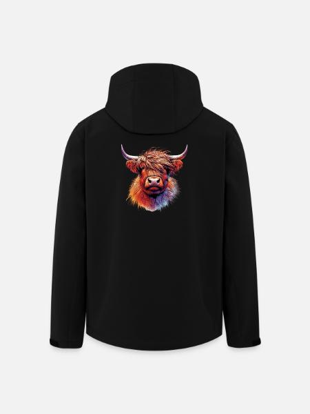Scottish Highland Cow - Men’s Recycled Softshell Jacket by Stanley/Stella - black