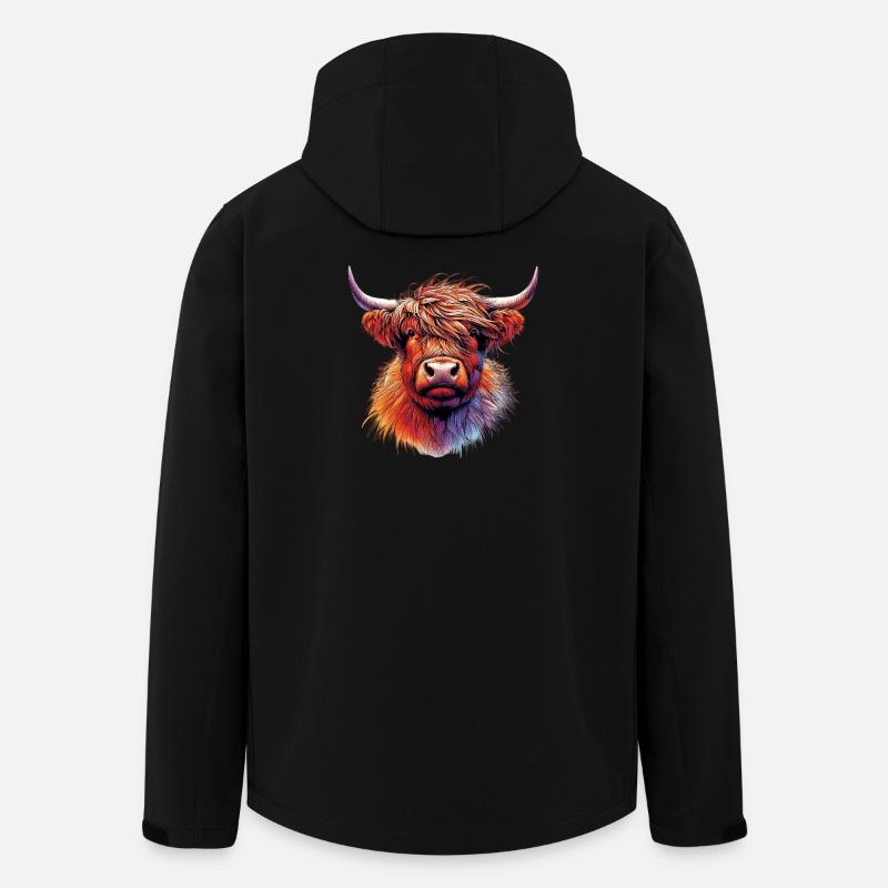 Scottish Highland Cow - Men’s Recycled Softshell Jacket by Stanley/Stella - black