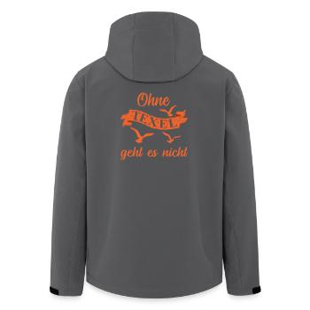 Texel Urlaub - Recycelte Männer Softshell-Jacke von Stanley/Stella - Schwarz - Hinten - AI Model Male 185 light (185cm)
