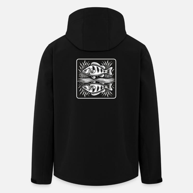 Barsch Fisch Angel Design - Recycelte Männer Softshell-Jacke von Stanley/Stella - Schwarz