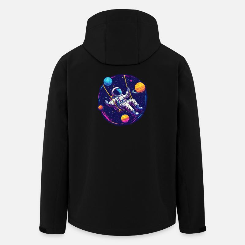 Astronaut with swing in space - Men’s Recycled Softshell Jacket by Stanley/Stella - black